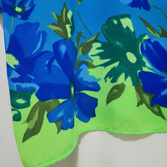 *Vintage* Floral summer blouse swim cover up Women's size 2X - Picture 3 of 4